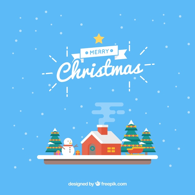 Free Vector | Decorative flat christmas background