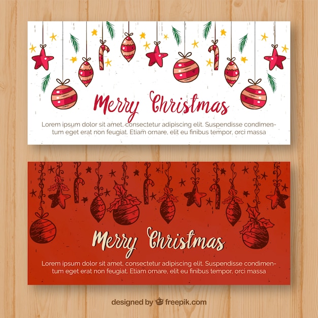 Decorative flat christmas banners