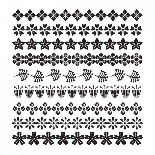 Free vector decorative floral borders set