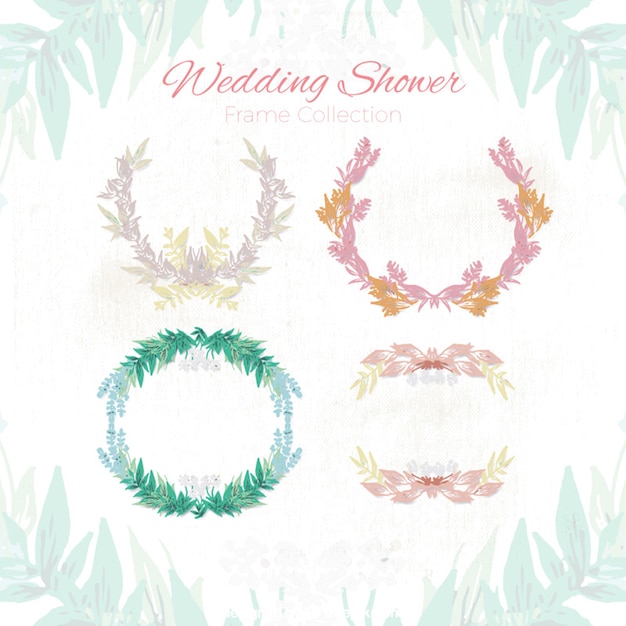 Free vector decorative floral bridal shower frames with great designs