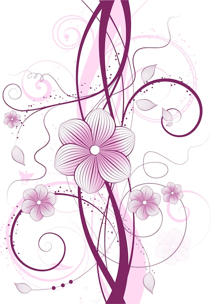 Free vector decorative floral design in shades of pink