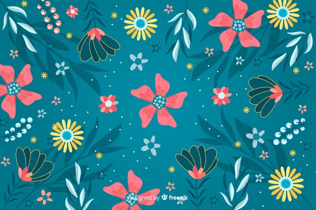 Decorative floral flat design background