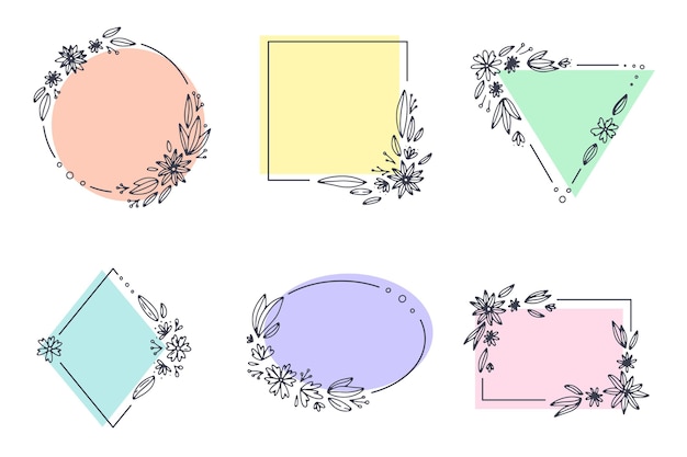Free vector decorative floral frame collection
