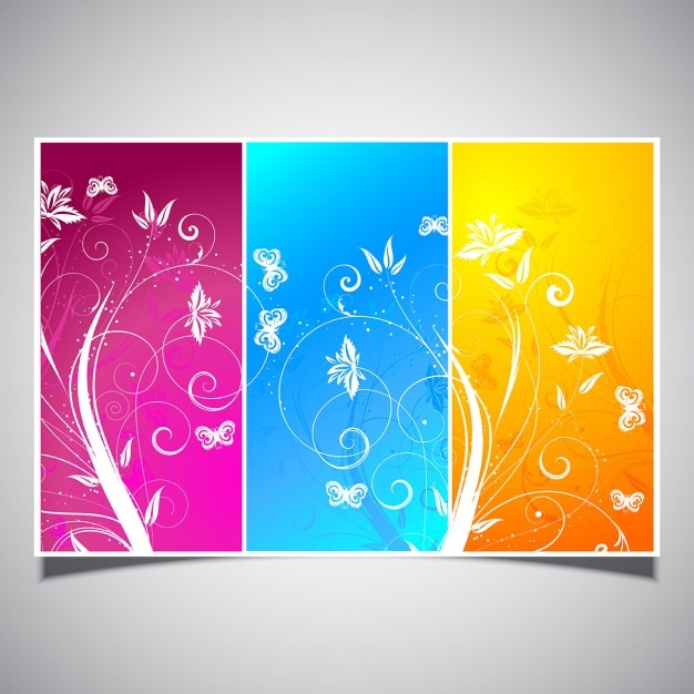 Free Vector decorative floral panel