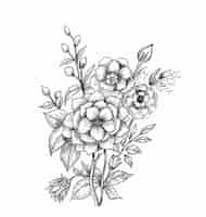 Free vector decorative floral sketch