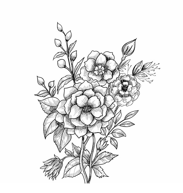 Decorative floral sketch