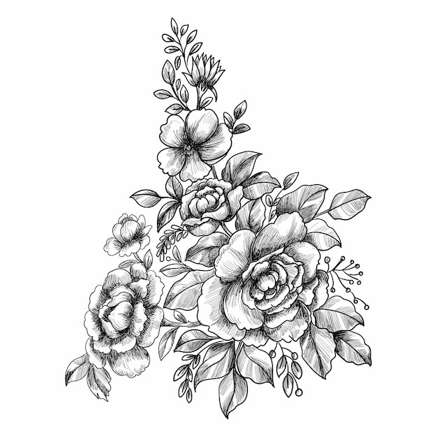 Decorative floral sketch
