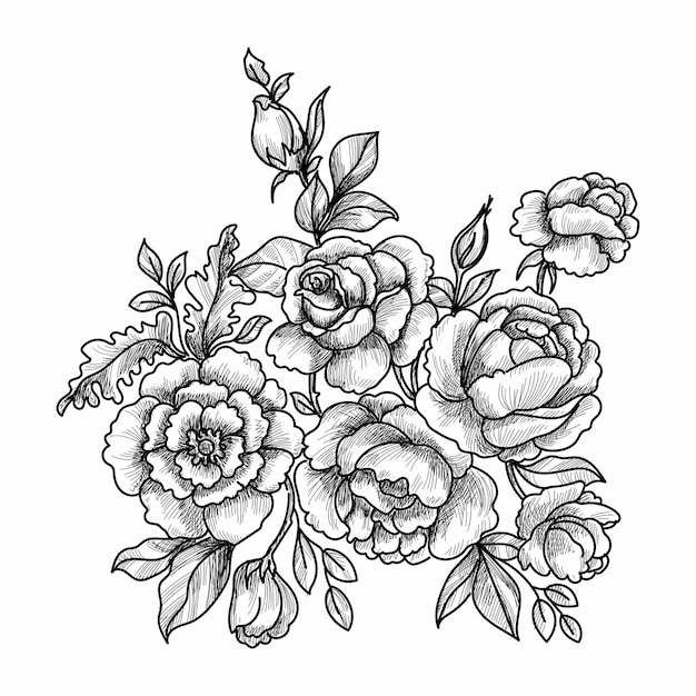 Decorative floral sketch