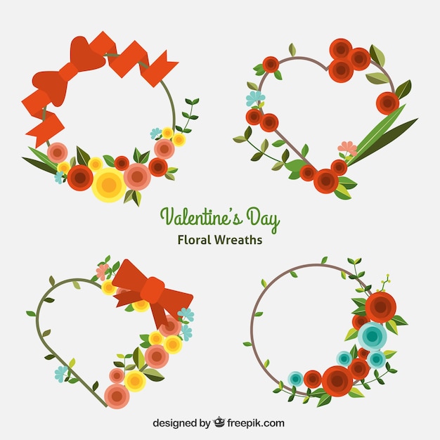 Free vector decorative floral wreaths with different designs