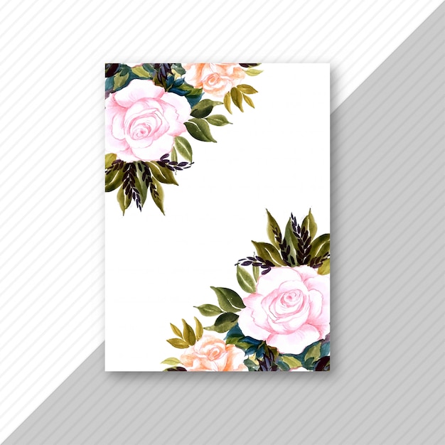 Decorative flower wedding invitation card brochure