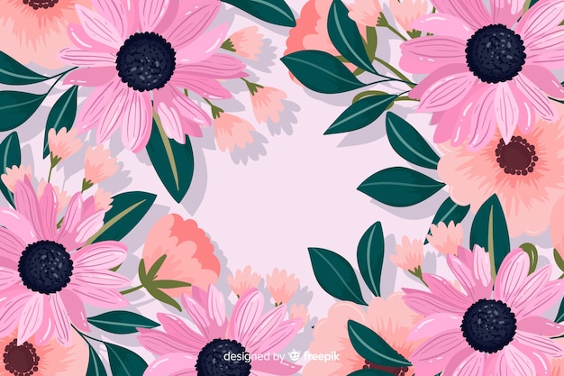 Decorative flowers background flat design