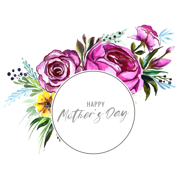 Decorative flowers mother's day celebration card background