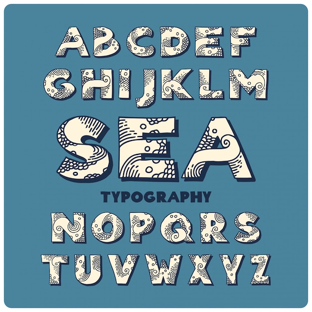 Бесплатное векторное изображение Декоративный набор шрифтов