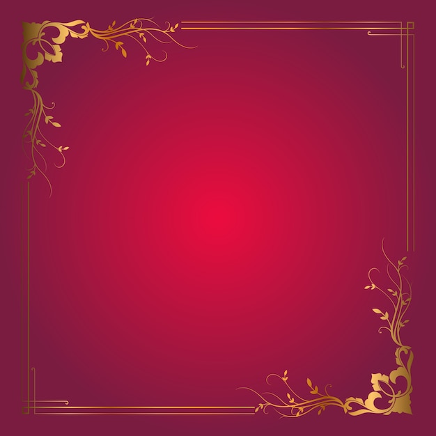 Decorative frame background with elegant gold border