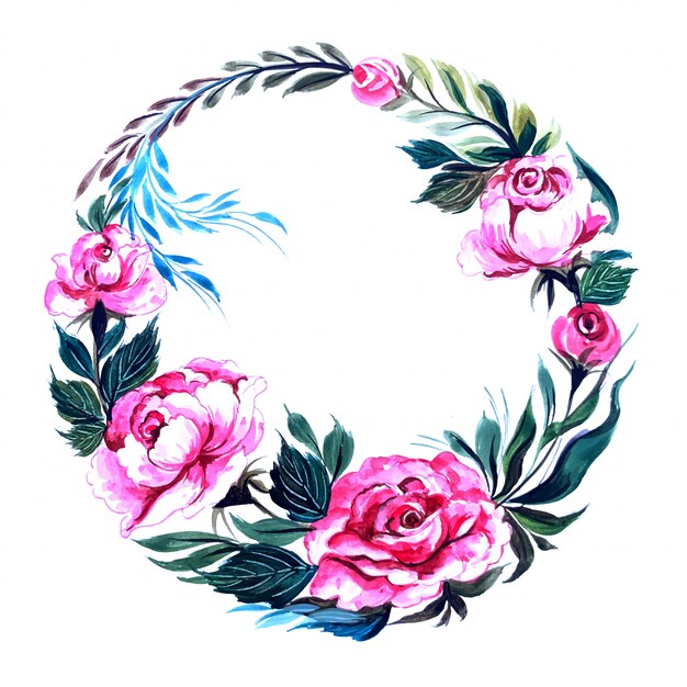 Decorative frame circular floral design