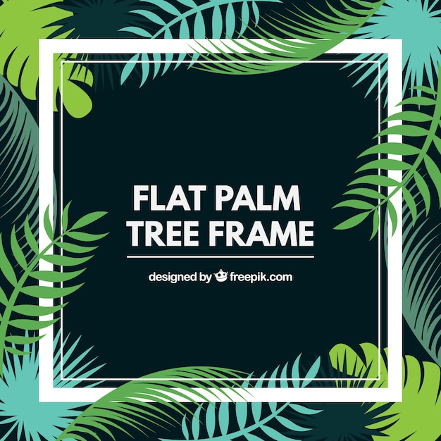 Decorative frame of palm leaves