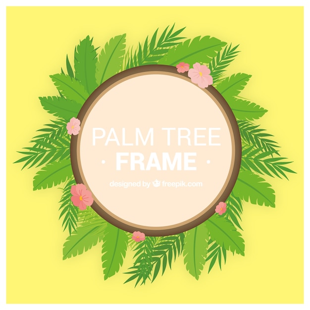 Decorative frame with palm leaves