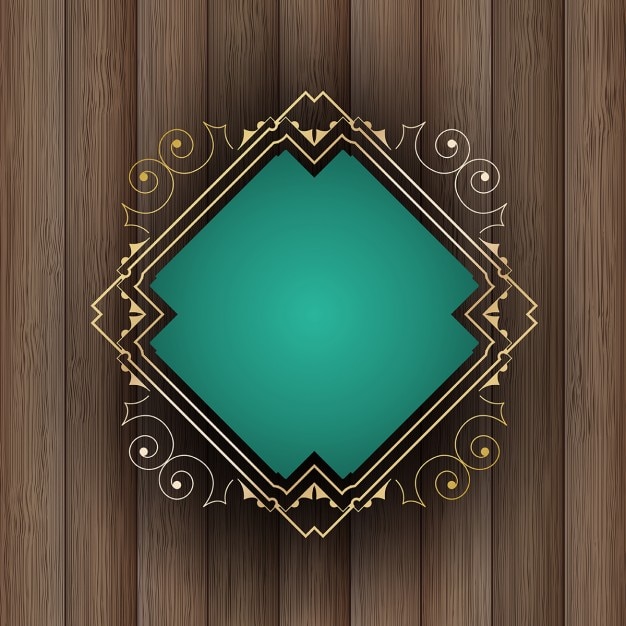 Free vector decorative frame on a wooden background