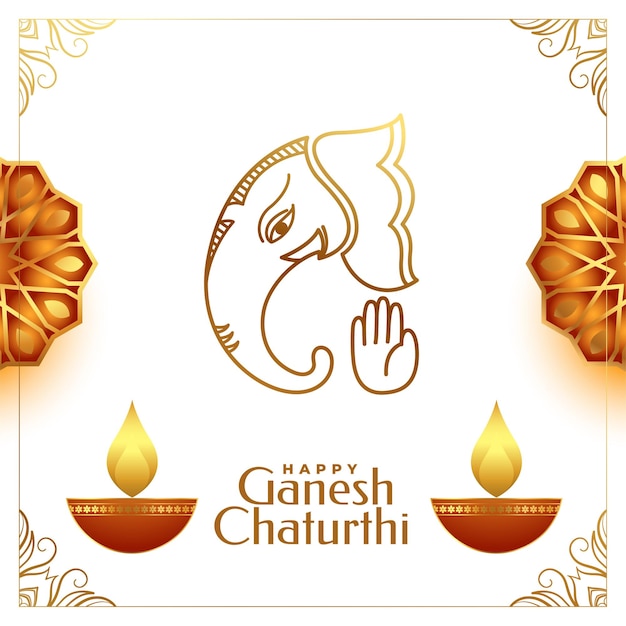 Free vector decorative ganesh chaturthi festival celebration background