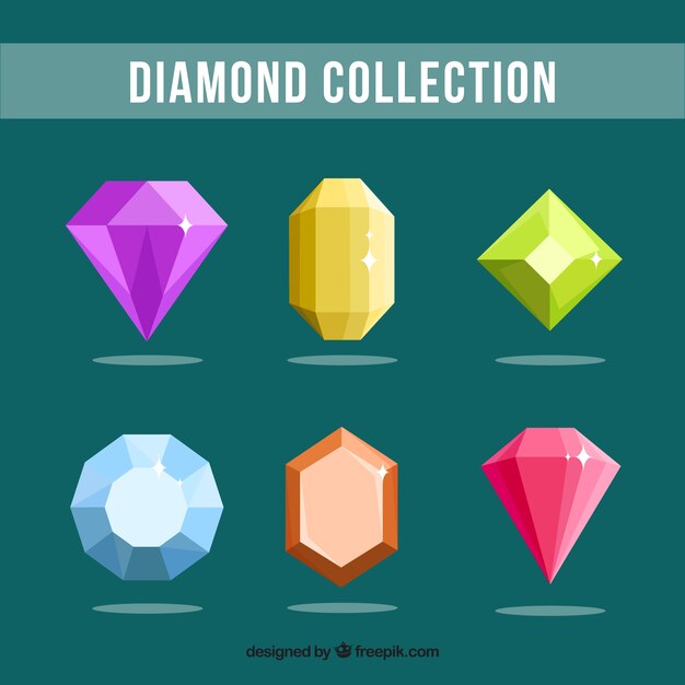 Decorative gemstones with different colors and designs