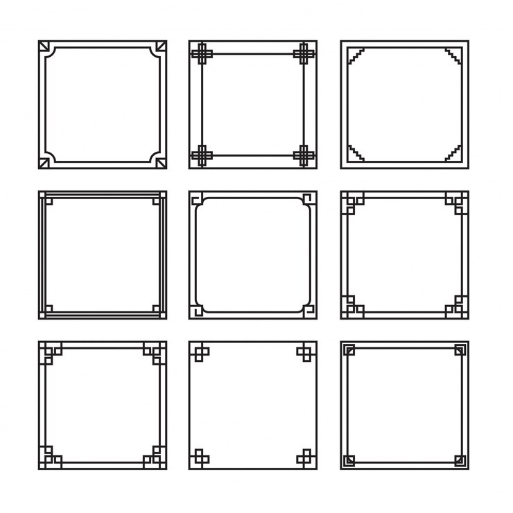 Decorative geometric frames collection
