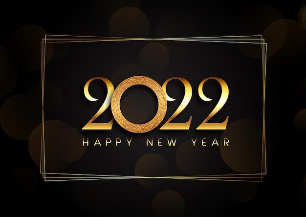 Decorative gold and black happy new year background