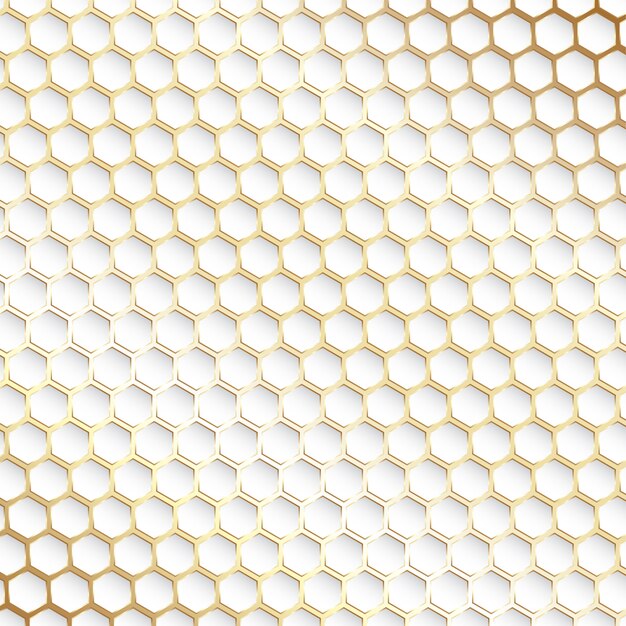 Decorative gold and white hexagonal pattern background