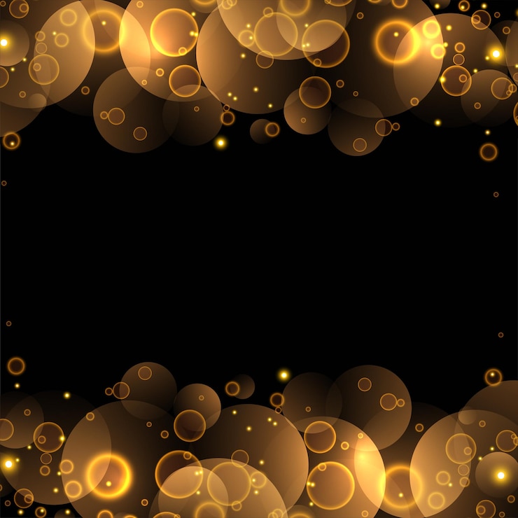 Free Vector decorative golden bokeh background with empty space vector