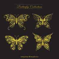 Free vector decorative golden butterflies