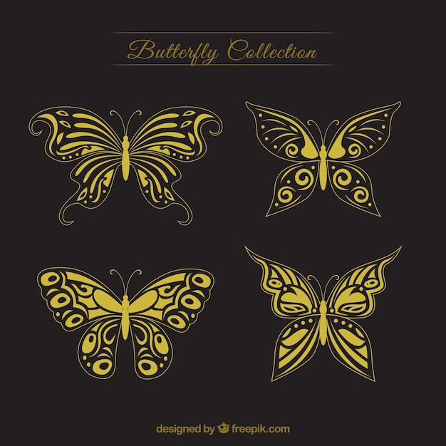 装飾的な黄金の蝶