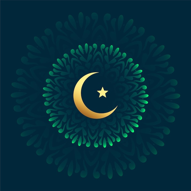 Free vector decorative and golden crescent islamic background design