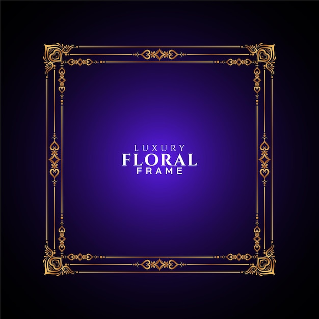 Decorative golden frame design violet classic background