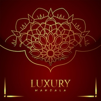 Decorative golden mandala background. mandala pattern with shiny gold color. golden pattern. mandala ornament on a red background. luxurious decoration. luxurious golden mandala vector.