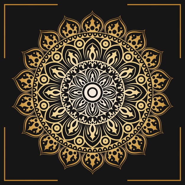 Decorative golden mandala wallpaper