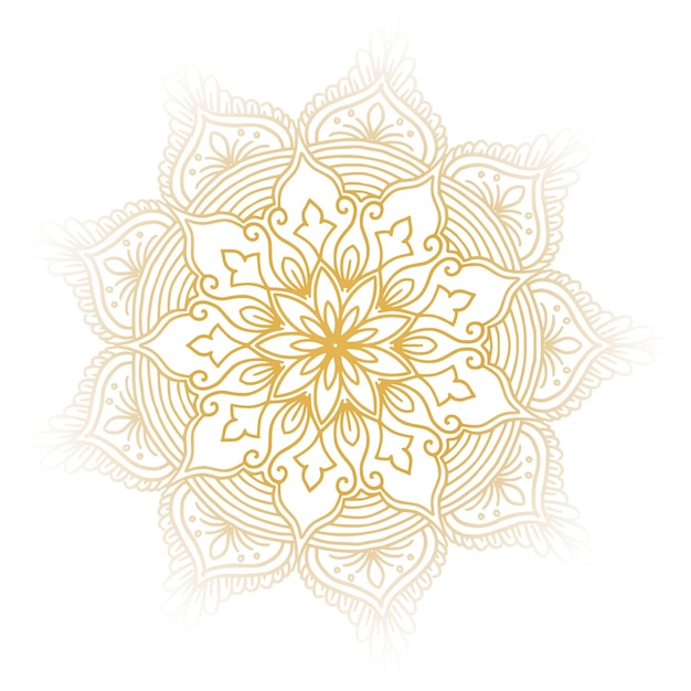 Free vector decorative golden mandala on white background