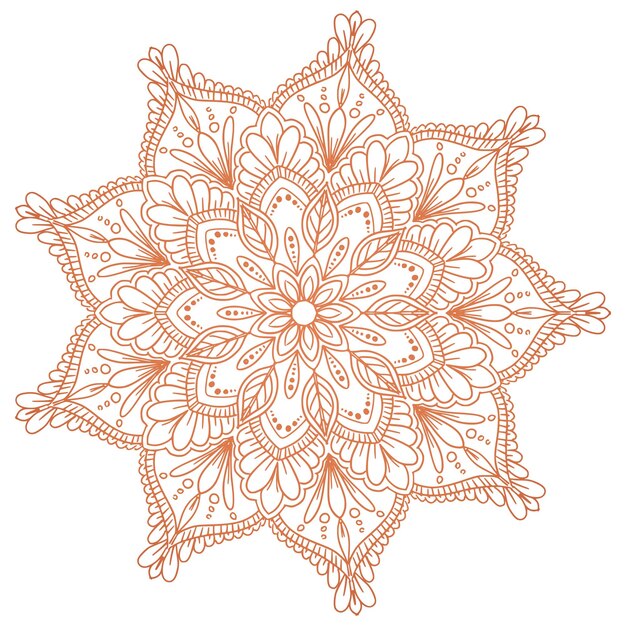 Free vector decorative golden mandala on white background