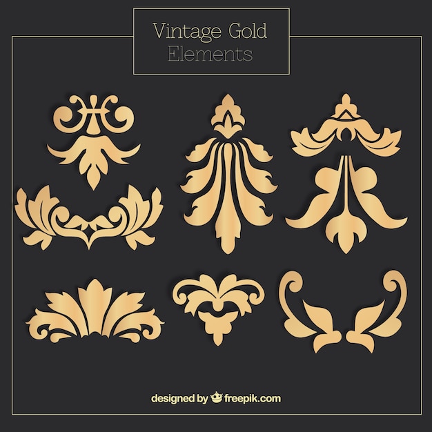 Decorative golden ornaments