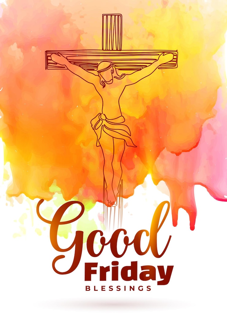 मुफ़्त वेक्टर decorative good friday greeting watercolor texture poster