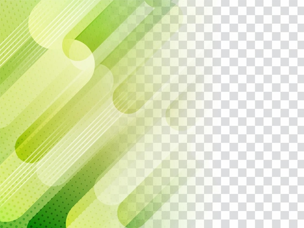 Decorative green color modern geometric stripes transparent background vector