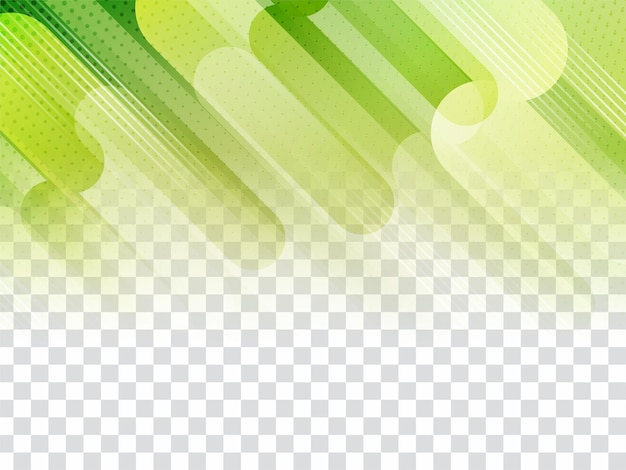 Decorative green color modern geometric stripes transparent background