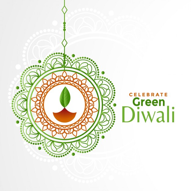 Decorative green diwali festival  background