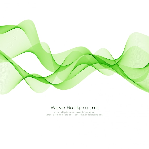 Decorative green wave elegant background vector