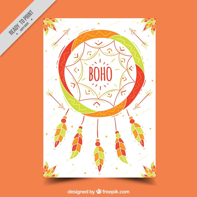 Biglietto di auguri decorativo con acchiappasogni colorato