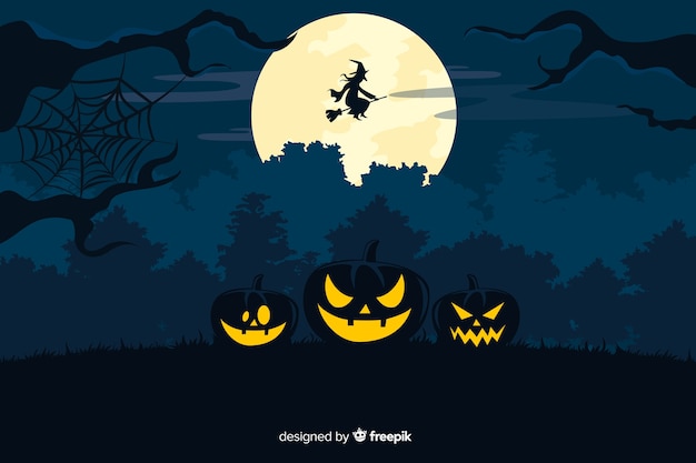 Free vector decorative halloween background flat style