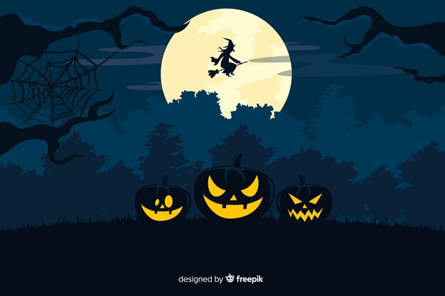 Decorative halloween background flat style