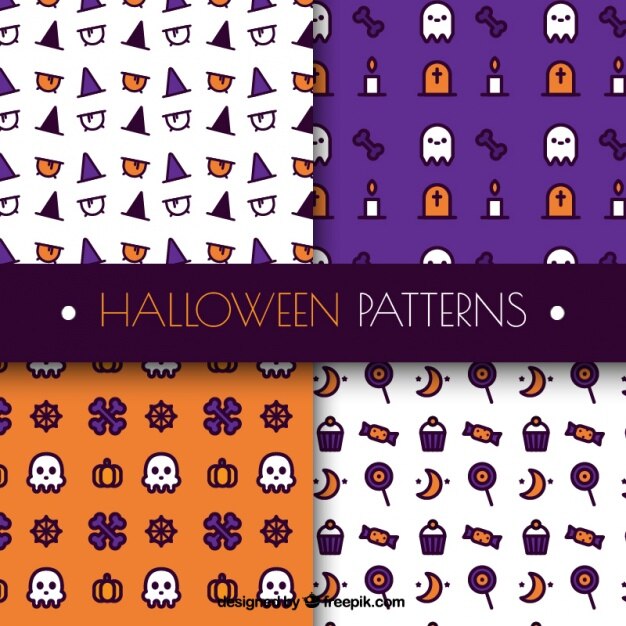 Free vector decorative halloween patterns