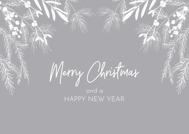 Бесплатное векторное изображение Декоративный ручной обращается фон рождественской открытки