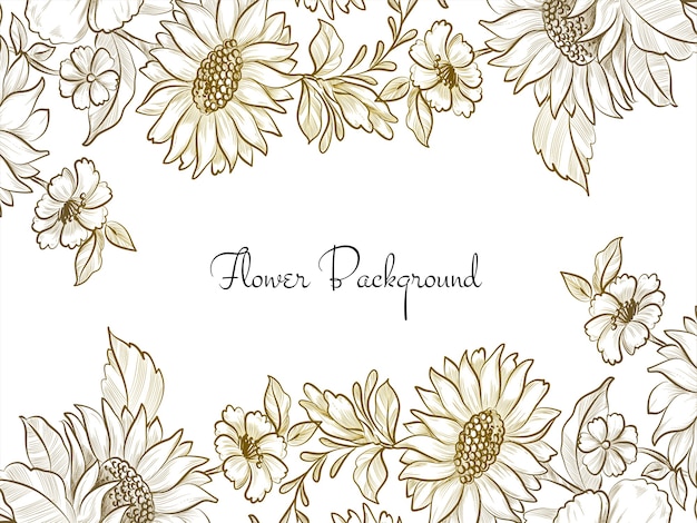 Decorative hand drawn flower design elegant background