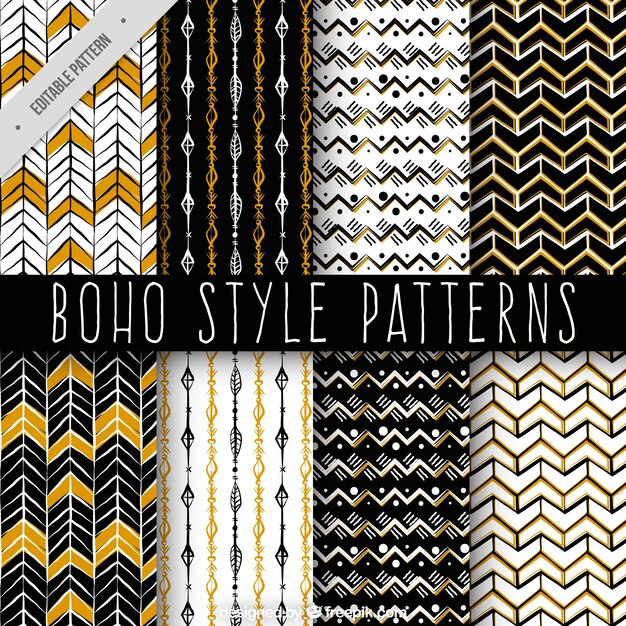 Boho 스타일의 장식 손으로 그린 패턴