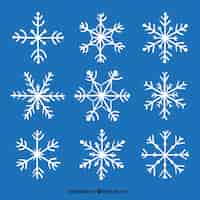 Free vector decorative hand-drawn snowflakes pack